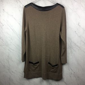 Jeanne Pierre Beige & Black Sweater, Size XL